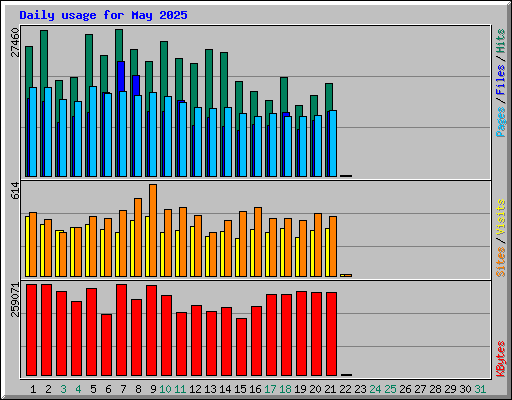 Daily usage for May 2025