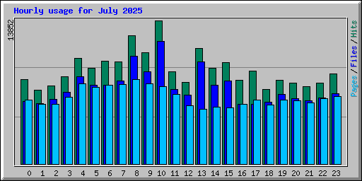 Hourly usage for July 2025