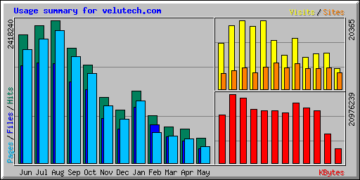 Usage summary for velutech.com